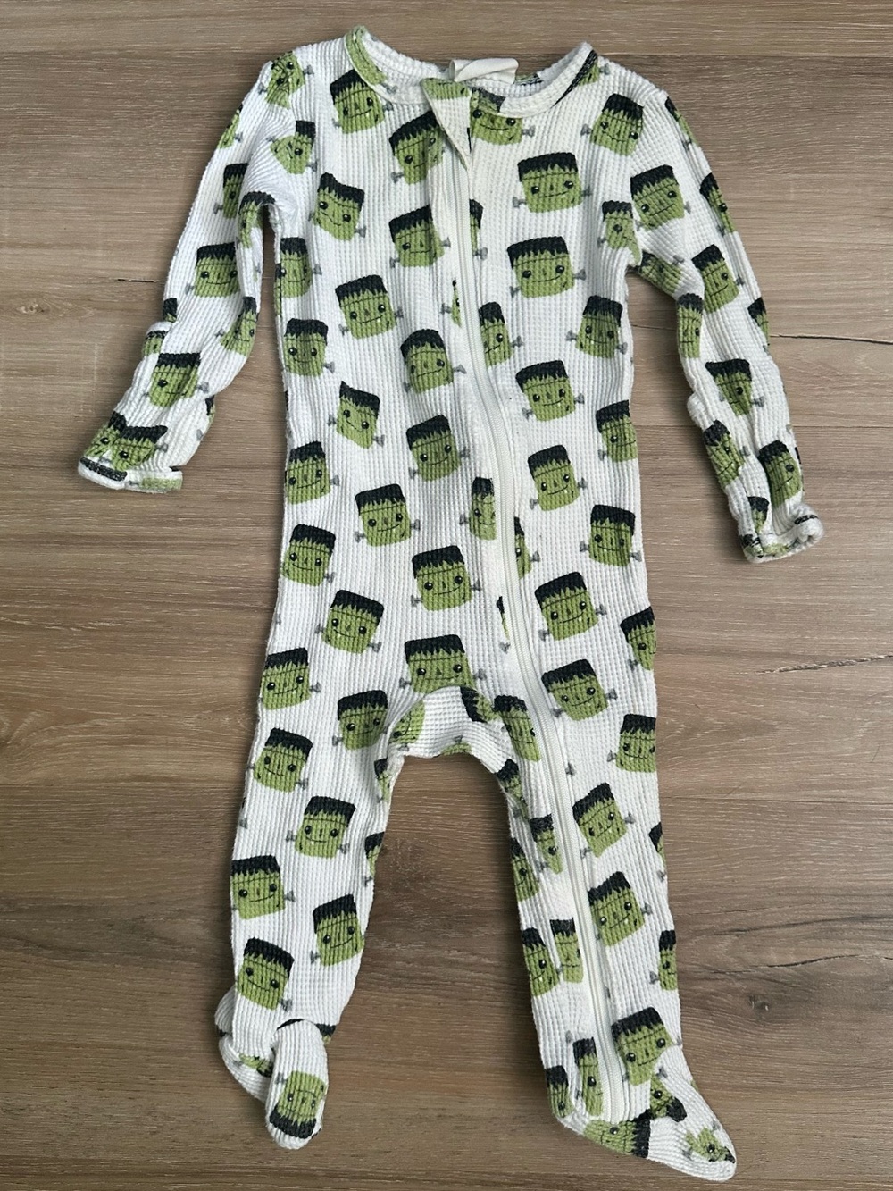 Spearmint LOVE Baby Frankenstein Halloween Footie Pajamas 6-9M